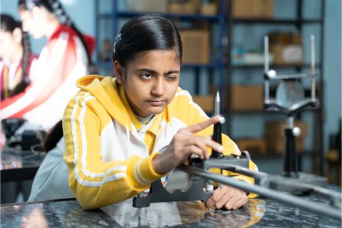 Students in physics lab